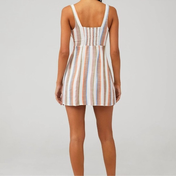 Show Me Your MuMu Cora striped shorebert mini S Button front smocked Sundress - Picture 2 of 13